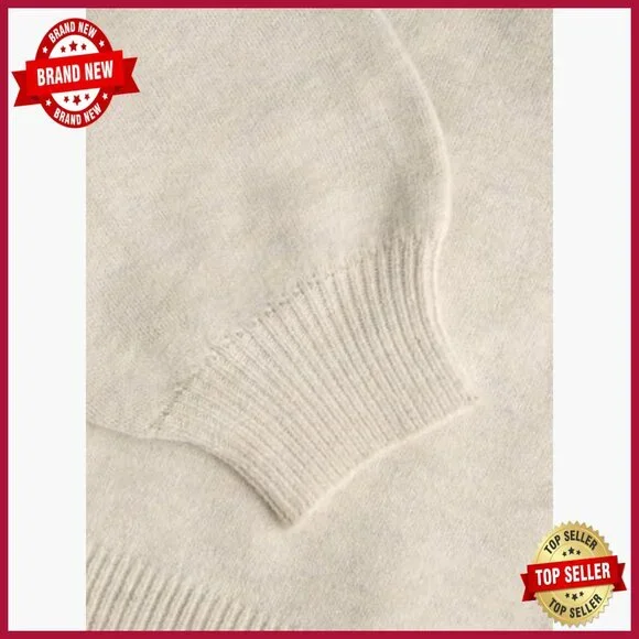 Oversized Knit Pullover Sweater, Long Sleeve Crew Neck, Soft Polyester Blend - Picture 4 of 7